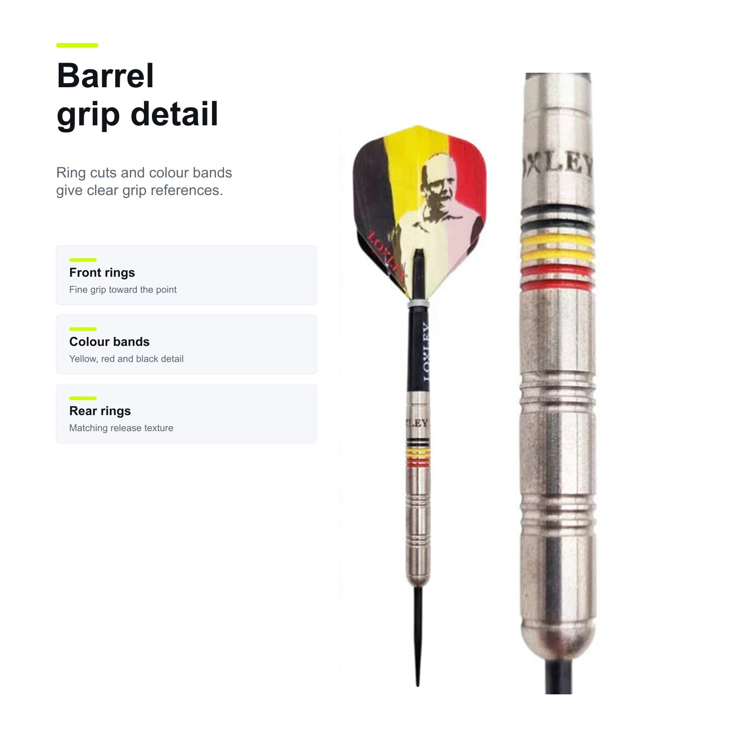 Loxley Ronny Huybrechts Match 90% barrel grip detail image