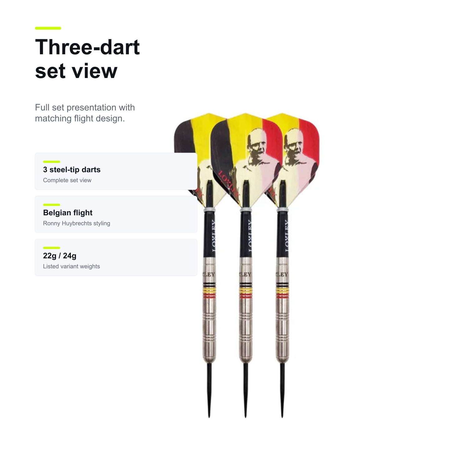 Loxley Ronny Huybrechts Match 90% three-dart set view image