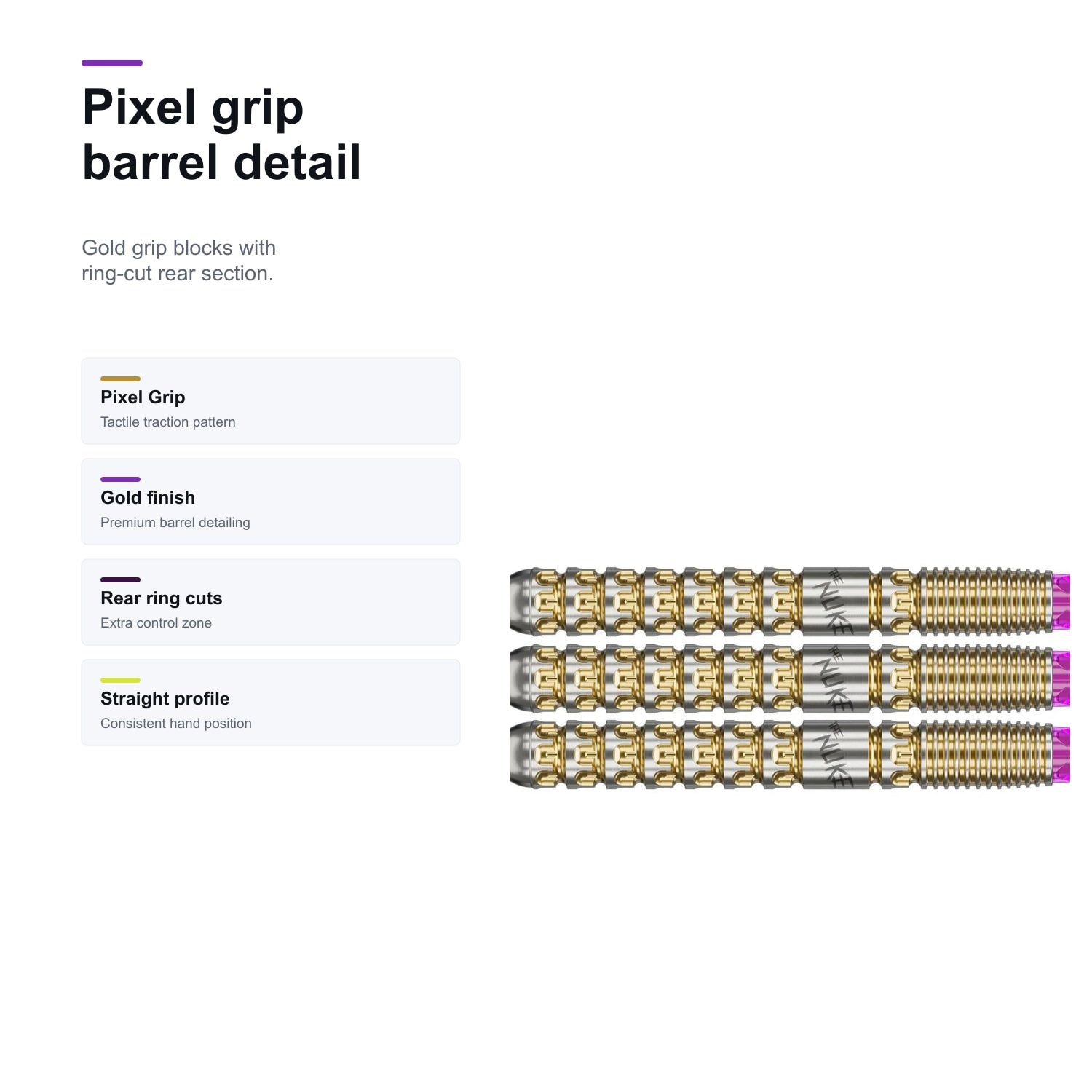 Luke Littler G1 Prodigy Pixel Grip barrel detail