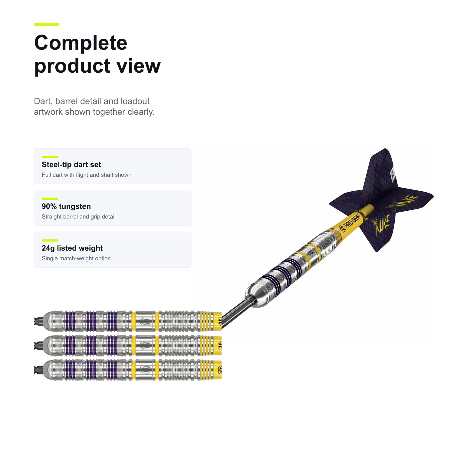 Luke The Nuke Littler Loadout 90% Tungsten Darts complete product view image