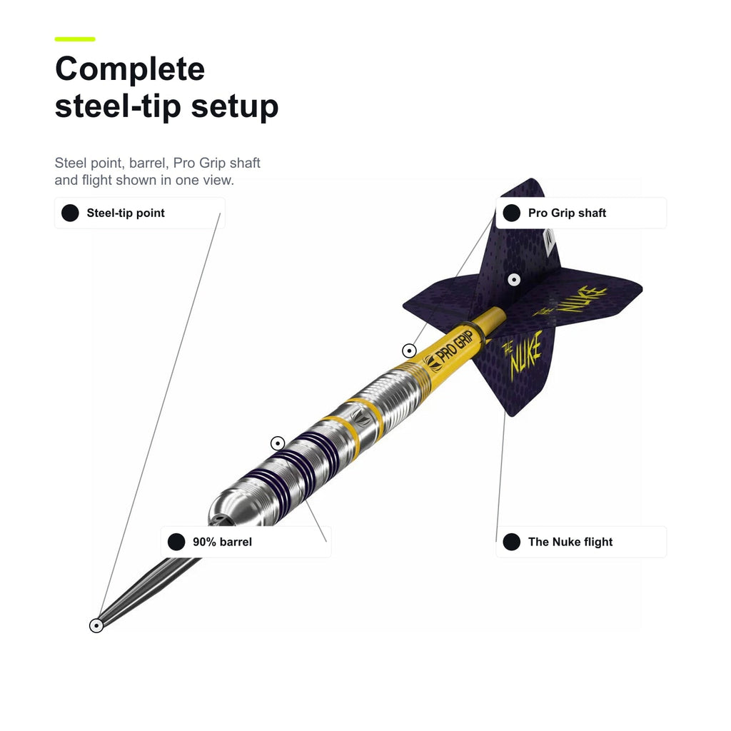 Luke The Nuke Littler Loadout 90% Tungsten Darts complete steel-tip setup image