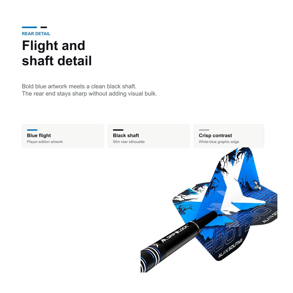 Mission Alan Soutar Black 90% flight and shaft detail image