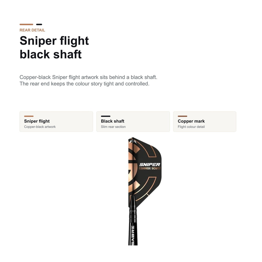 Mission Connor Scutt The Sniper V2 95% Sniper flight and black shaft detail