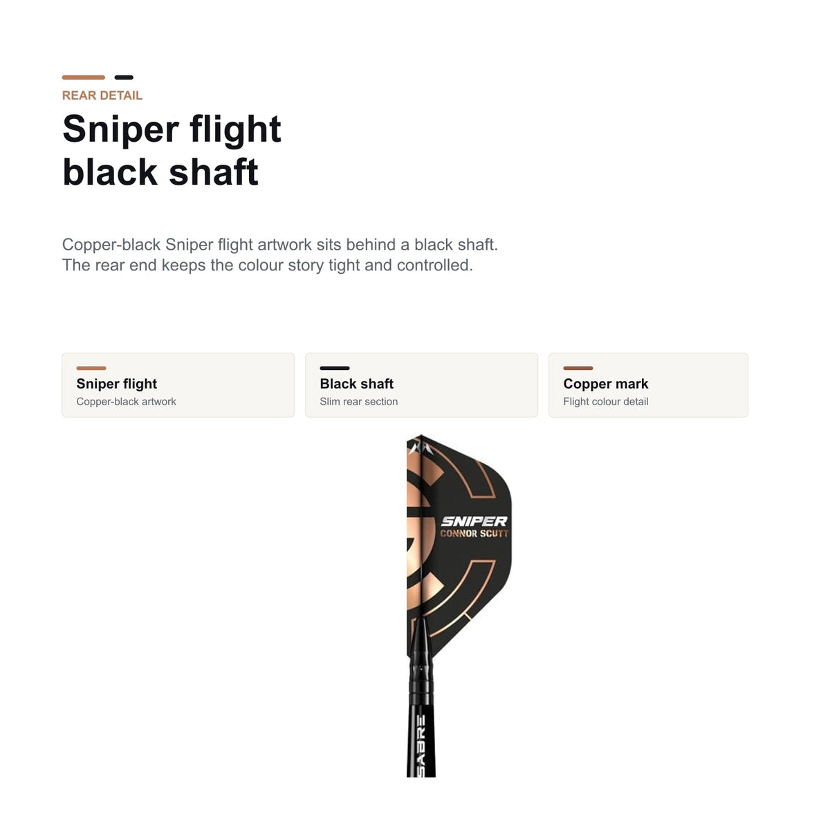 Mission Connor Scutt The Sniper V2 95% Sniper flight and black shaft detail