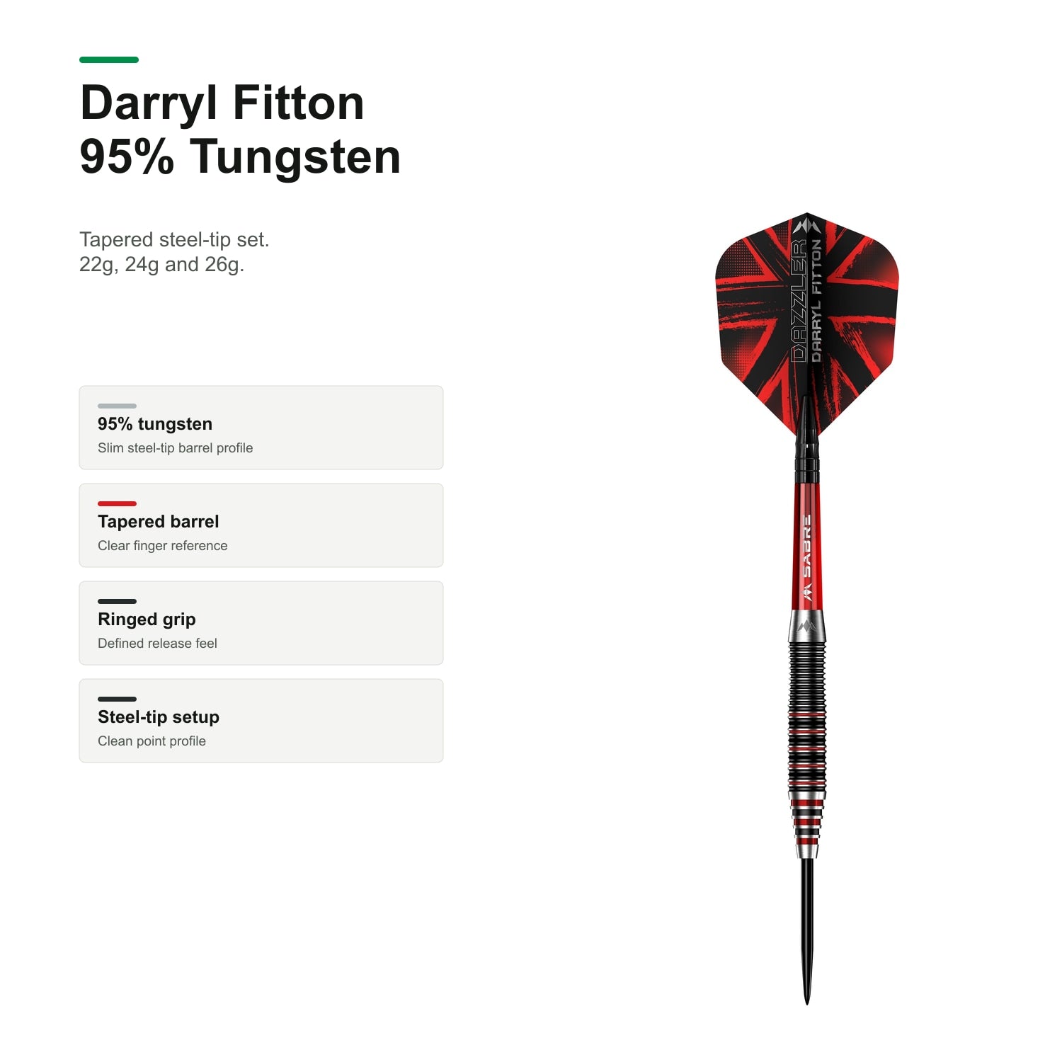 Mission Darryl Fitton 95% darts product profile