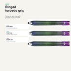 Mission John O'Shea 95% darts ringed torpedo grip detail