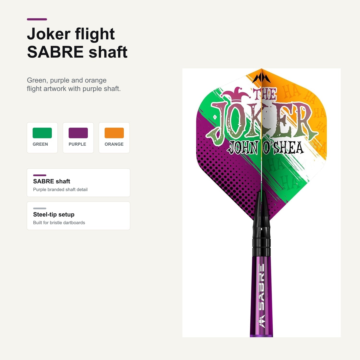 Mission John O'Shea 95% darts Joker flight and SABRE shaft