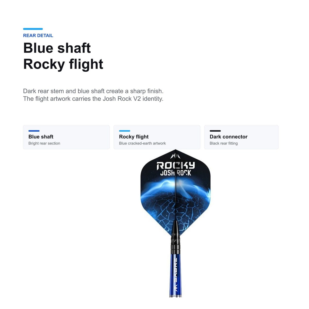 Mission Josh Rock V2 95% blue shaft and Rocky flight detail