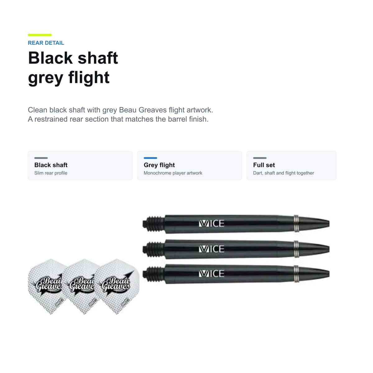 One80 Beau Greaves HD 90% shaft and flight detail