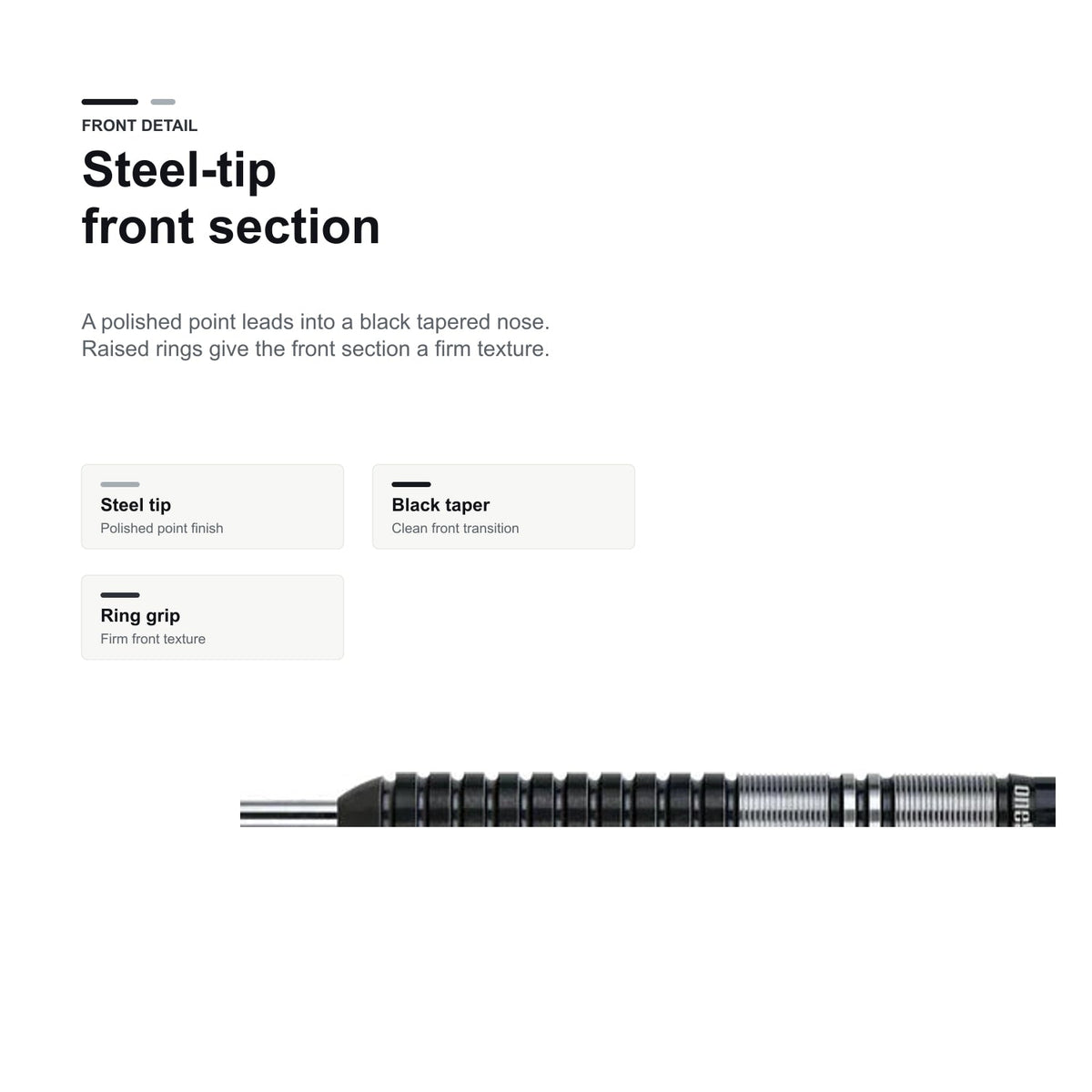 One80 Beau Greaves VHD Black Edition 90% steel-tip front section