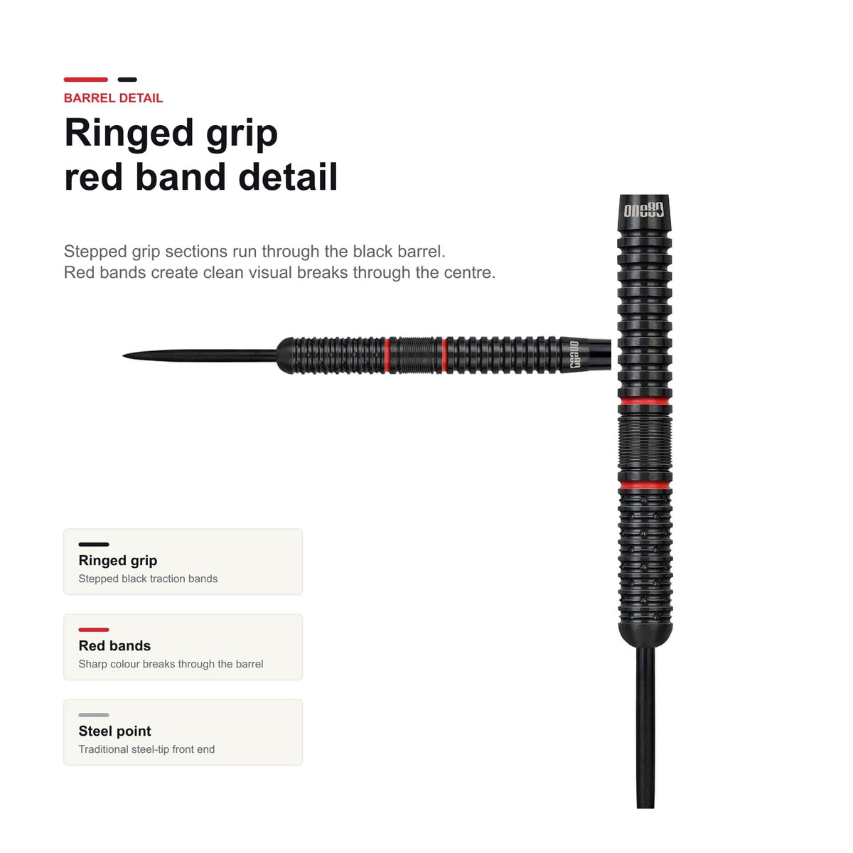 One80 Jim Williams Black & Red 80% barrel detail