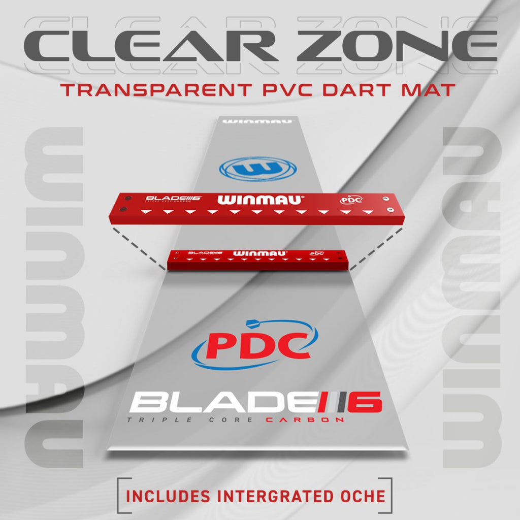 Winmau Clearzone PVC Dart Mat with Integrated Oche GW Darts