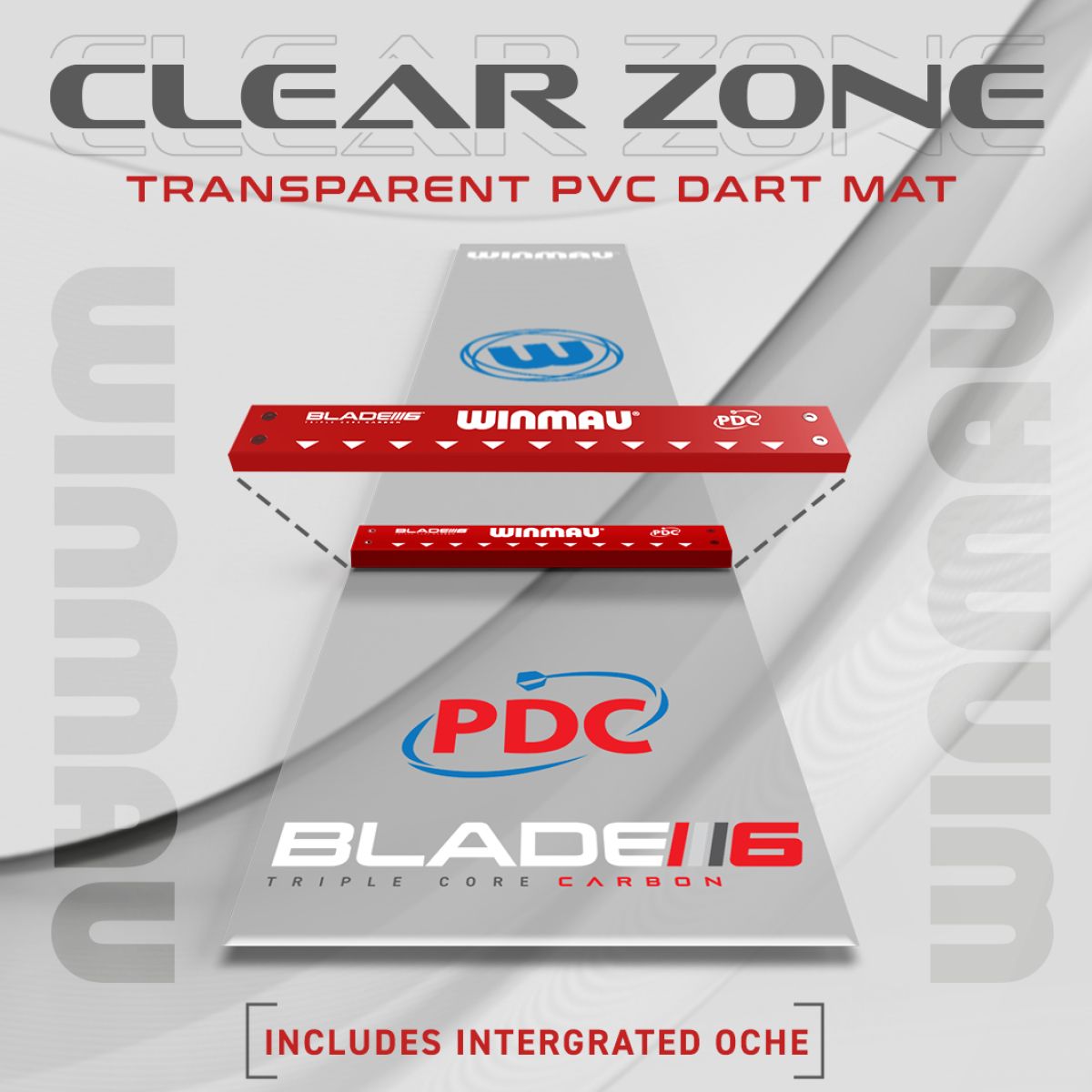 Winmau Clearzone PVC Dart Mat with Integrated Oche GW Darts