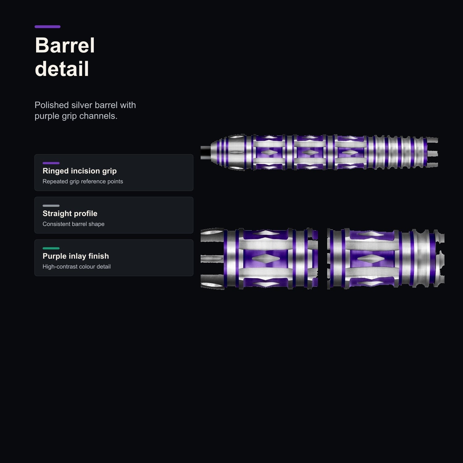 Shot Americana Mardi Grass 80% purple and silver barrel detail