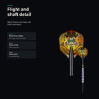Shot Americana Mardi Grass 80% flight and shaft detail