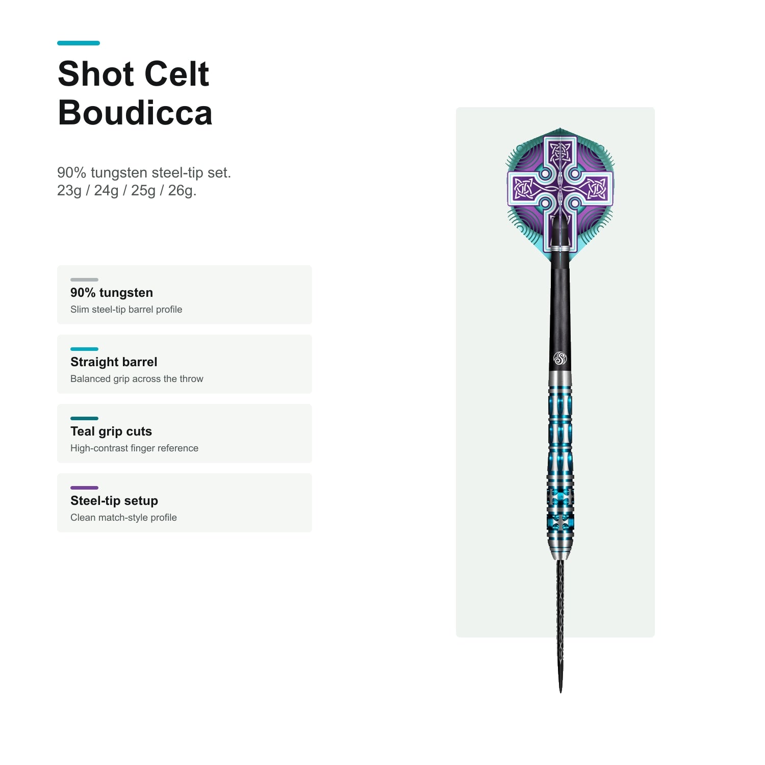 Shot Celt Boudicca 90% Steeltip darts profile image