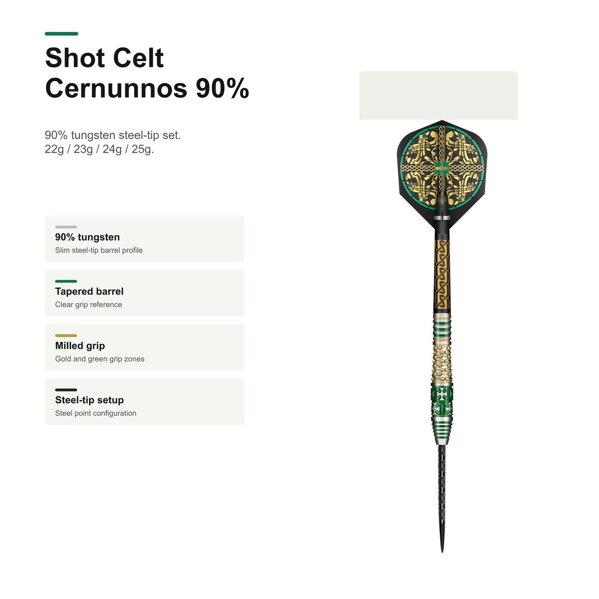 Shot Celt Cernunnos 90% Steeltip darts - product profile