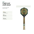 Shot Celt Cernunnos 90% Steeltip darts - flight and shaft detail