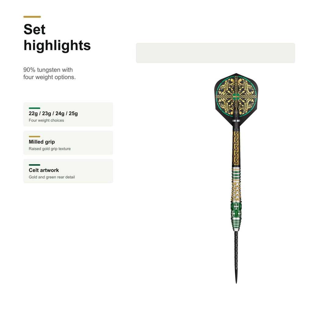 Shot Celt Cernunnos 90% Steeltip darts - set highlights