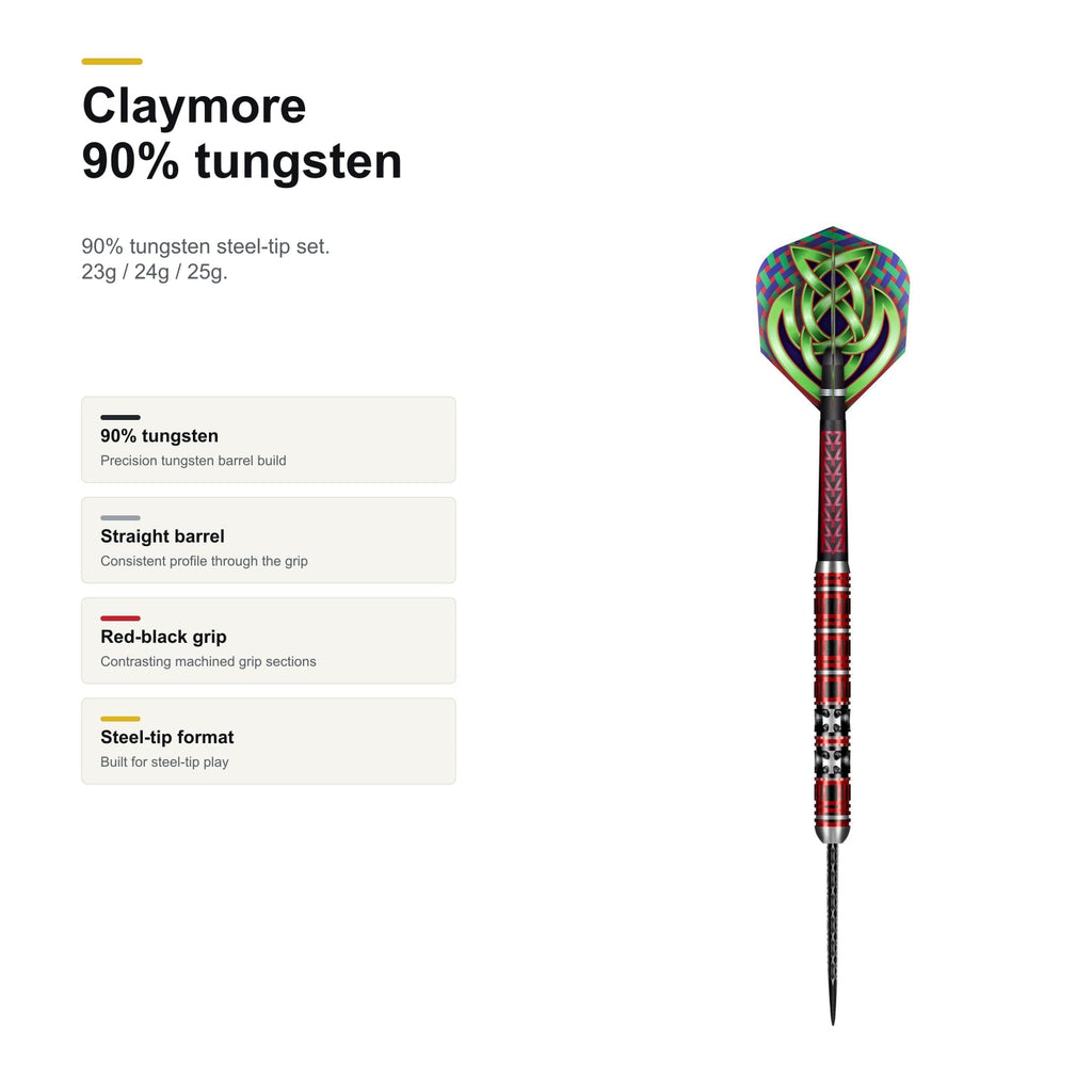 Shot Celt Claymore 90% Steeltip darts product profile