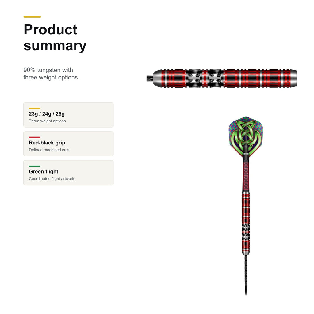 Shot Celt Claymore 90% Steeltip darts product summary