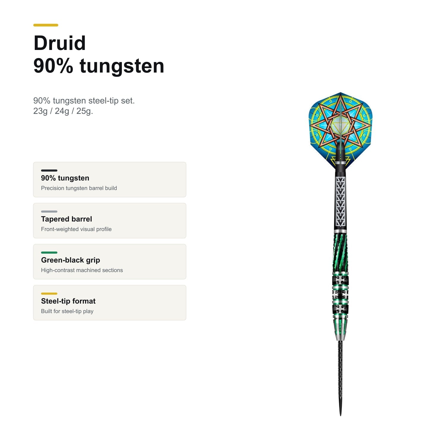 Shot Celt Druid 90% Steeltip darts product profile