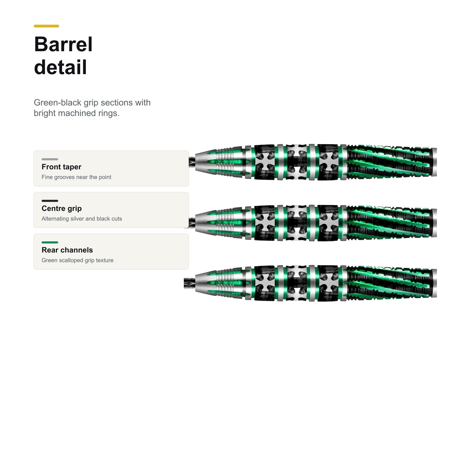 Shot Celt Druid 90% Steeltip darts barrel detail
