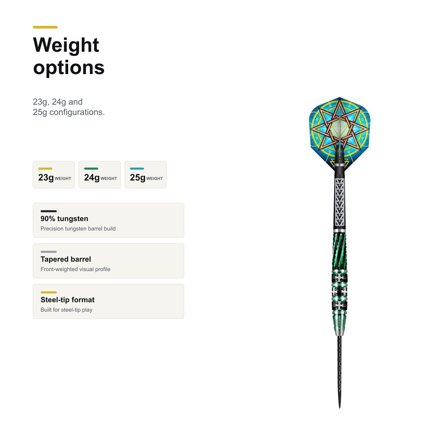 Shot Celt Druid 90% Steeltip darts weight options
