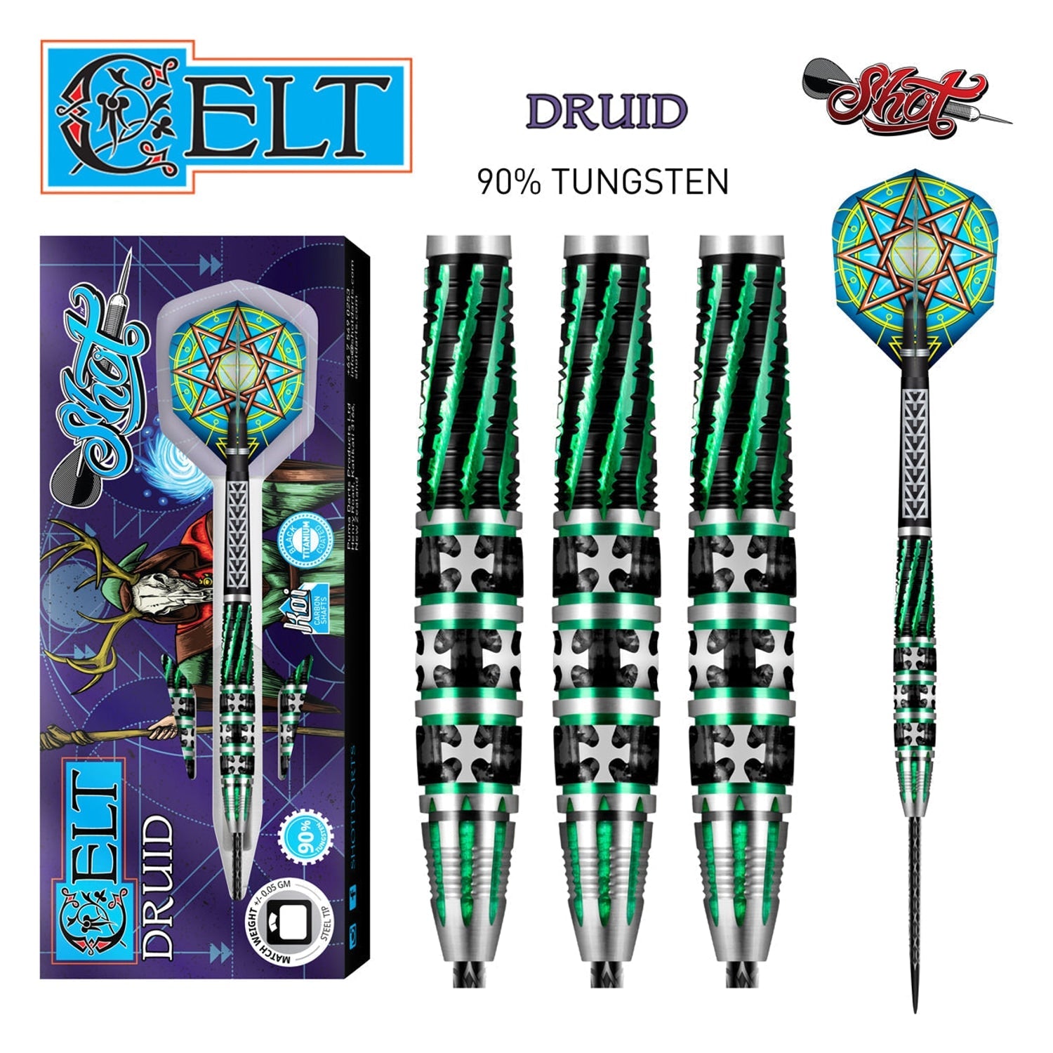 Shot Celt Druid 90% Steeltip darts primary product image
