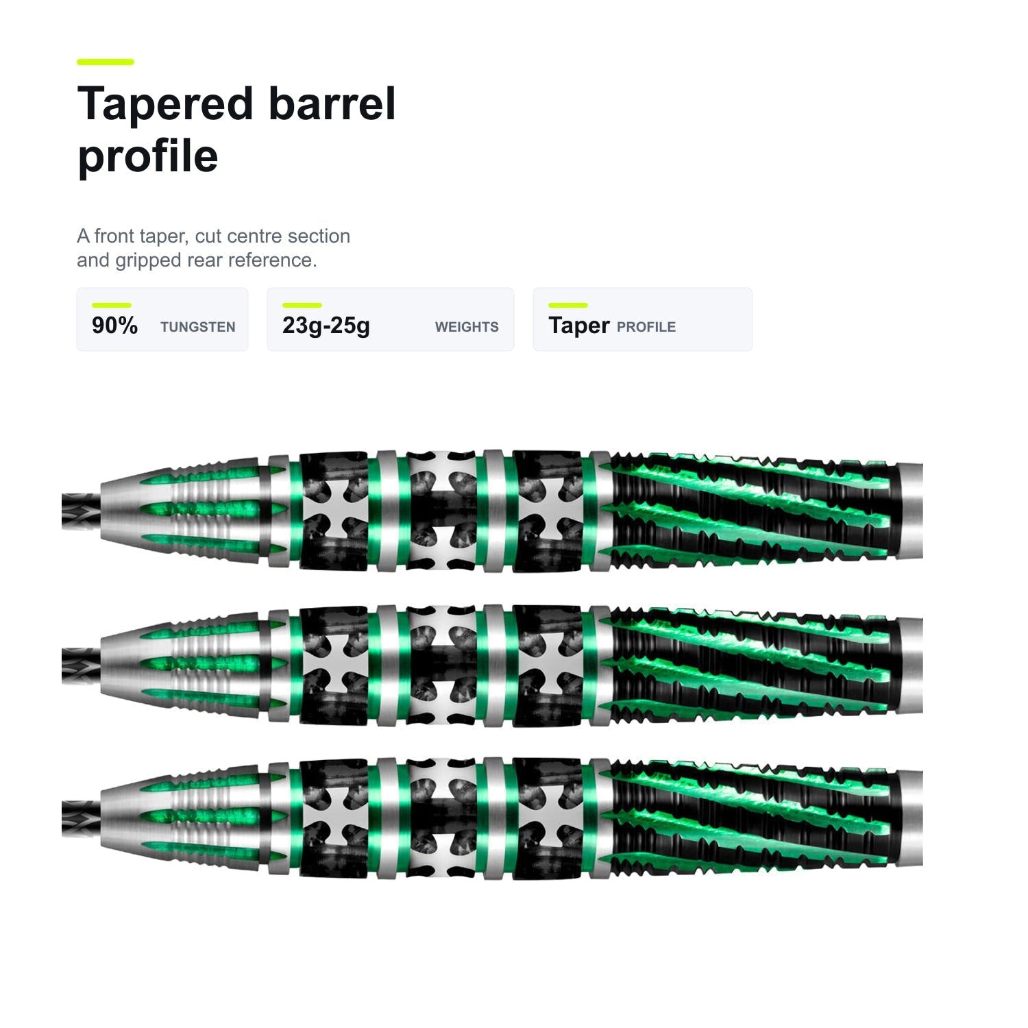 Shot Celt Druid 90% Steeltip darts tapered barrel profile image