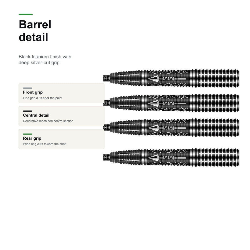 Shot Devon Peterson Courage 90% steeltip darts barrel detail