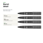 Shot Devon Peterson Courage 90% steeltip darts barrel detail