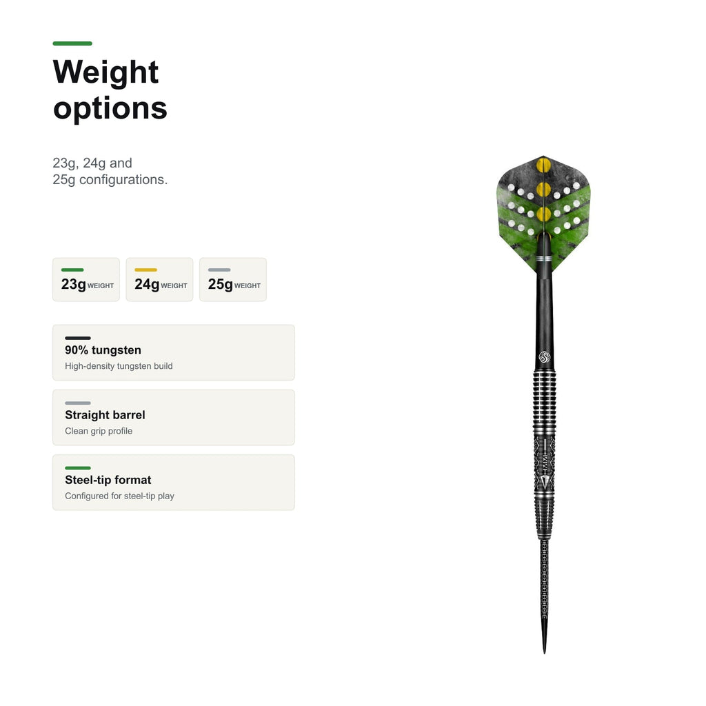 Shot Devon Peterson Courage 90% steeltip darts weight options