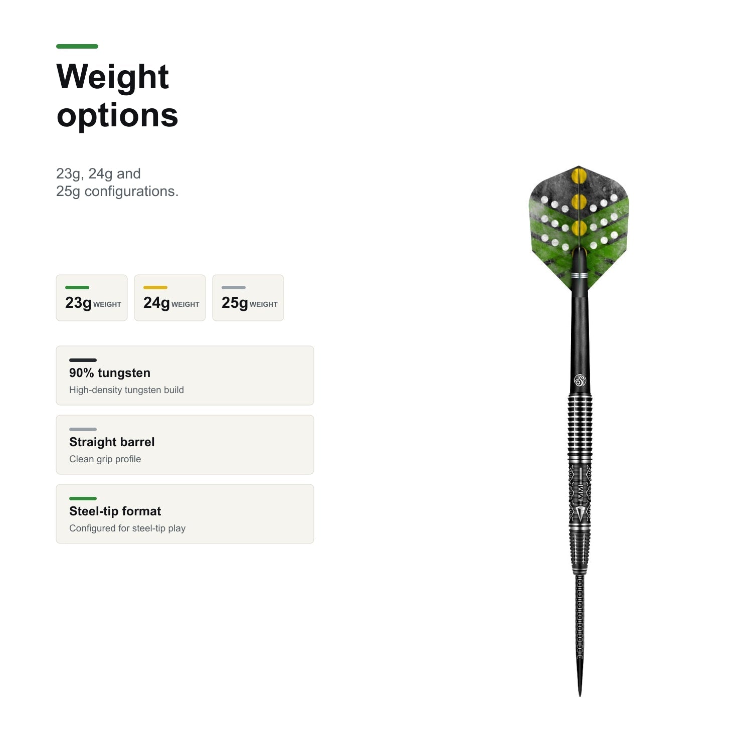 Shot Devon Peterson Courage 90% steeltip darts weight options