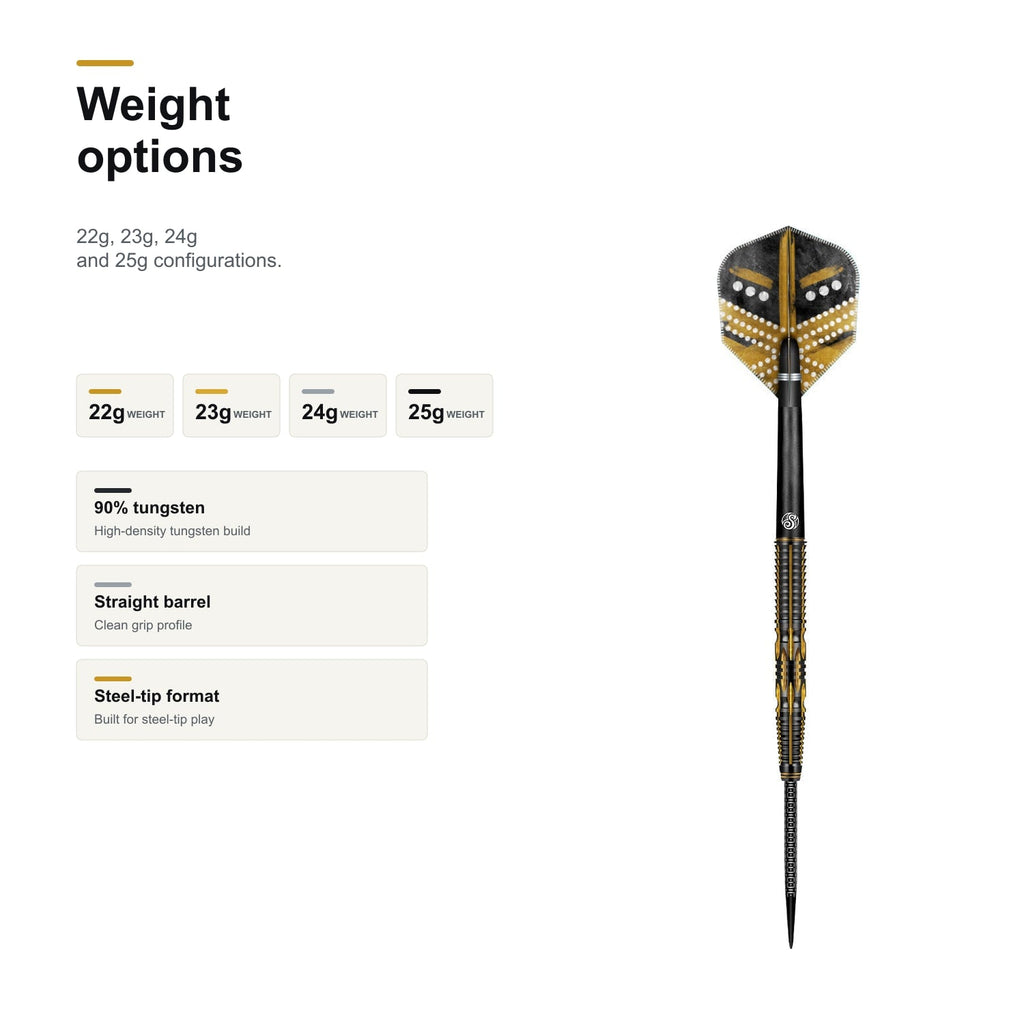 Shot Devon Peterson The Greatness 90% steeltip darts weight options