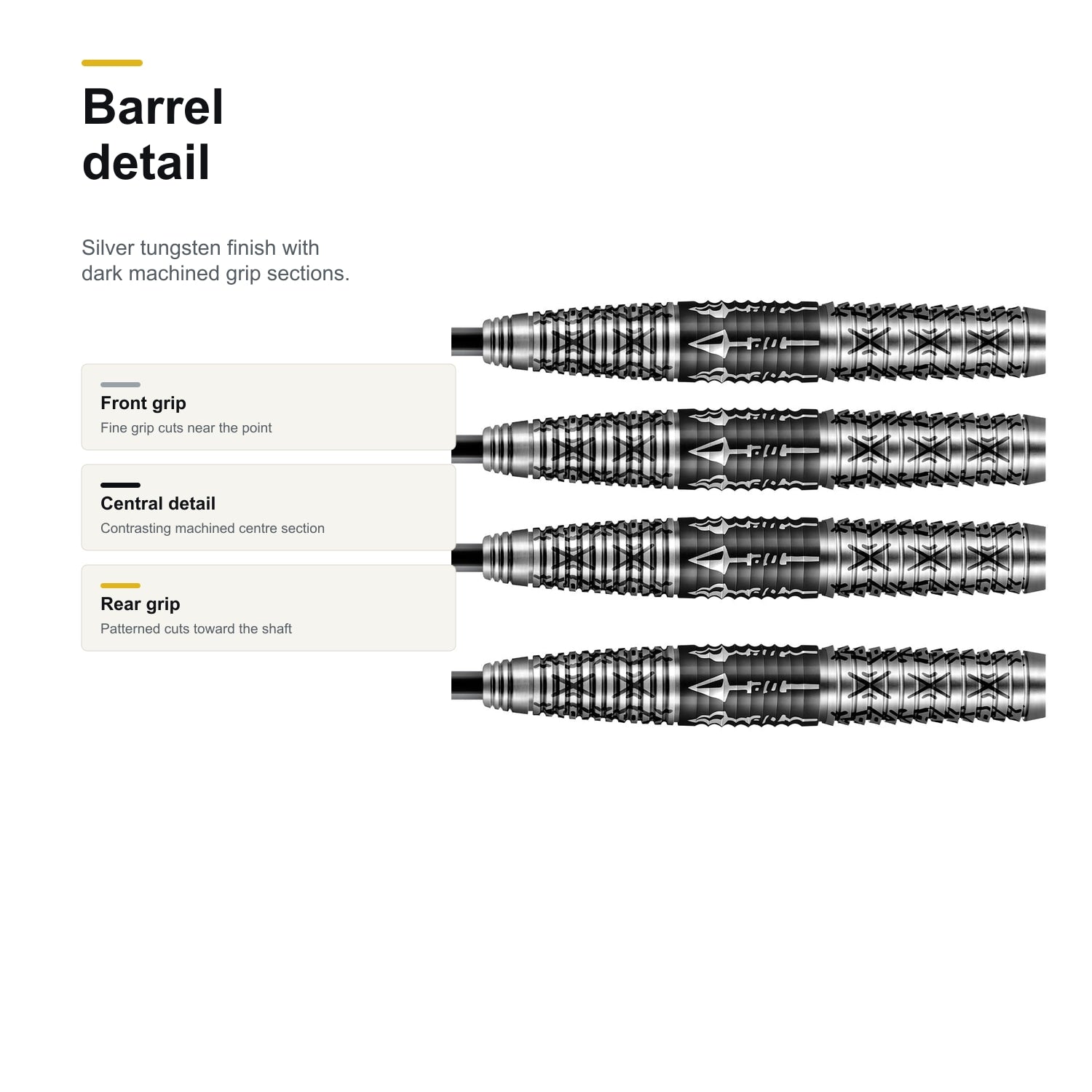 Shot Devon Peterson Wisdom 80% Steeltip darts barrel detail