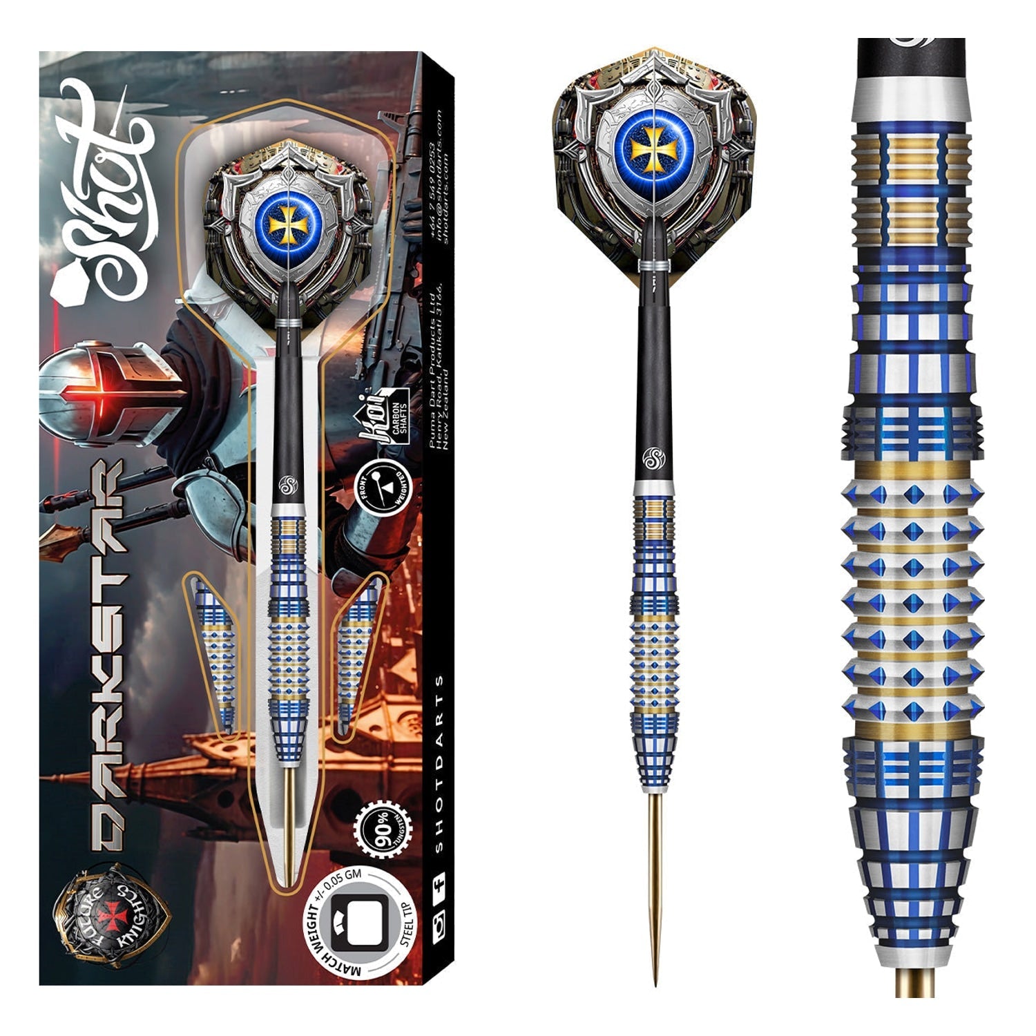 Shot Future Knights Darkstar 90% darts boxed set and barrel detail