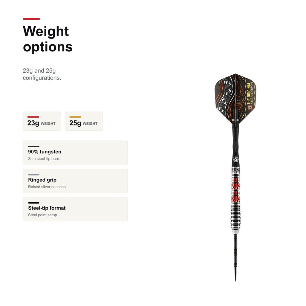 Shot Kyle Anderson The Original 90% Steeltip darts 23g and 25g weight options