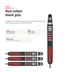 Shot Michael Smith 90% Defiant red and black barrel grip detail