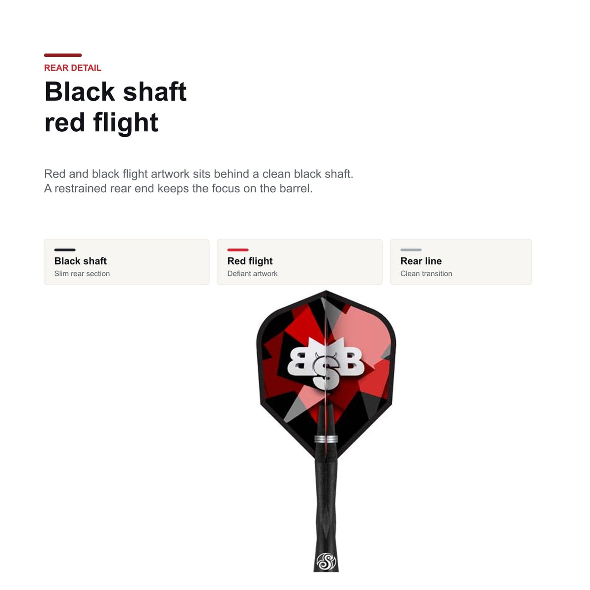 Shot Michael Smith 90% Defiant black shaft and red flight detail