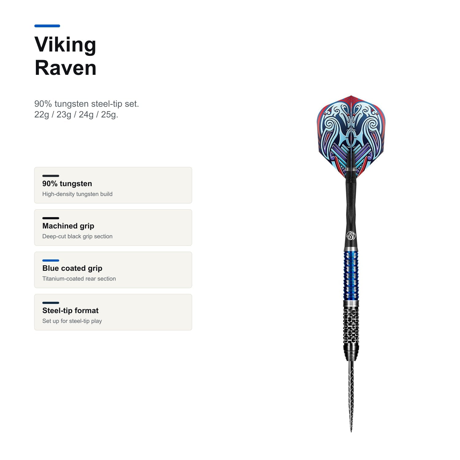 Shot Viking Raven 90% Steeltip darts product profile