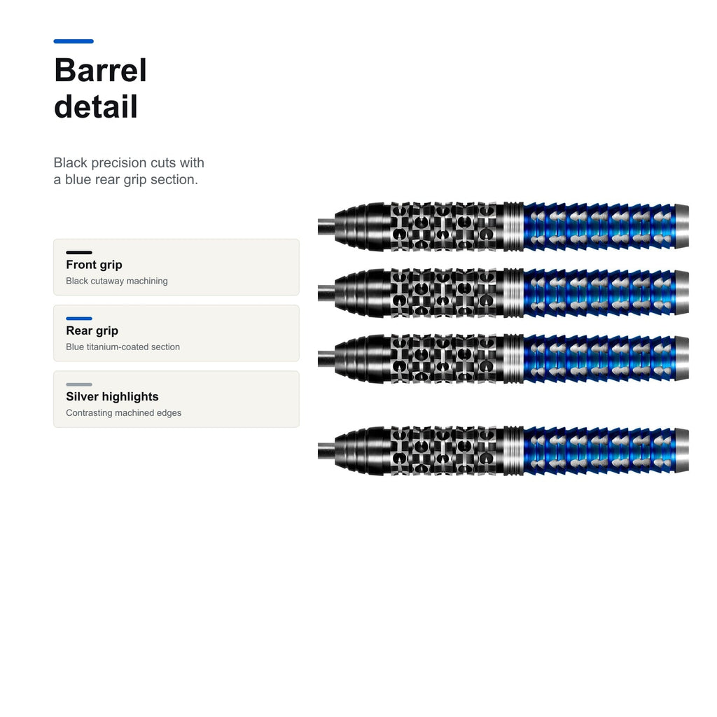 Shot Viking Raven 90% Steeltip darts barrel detail