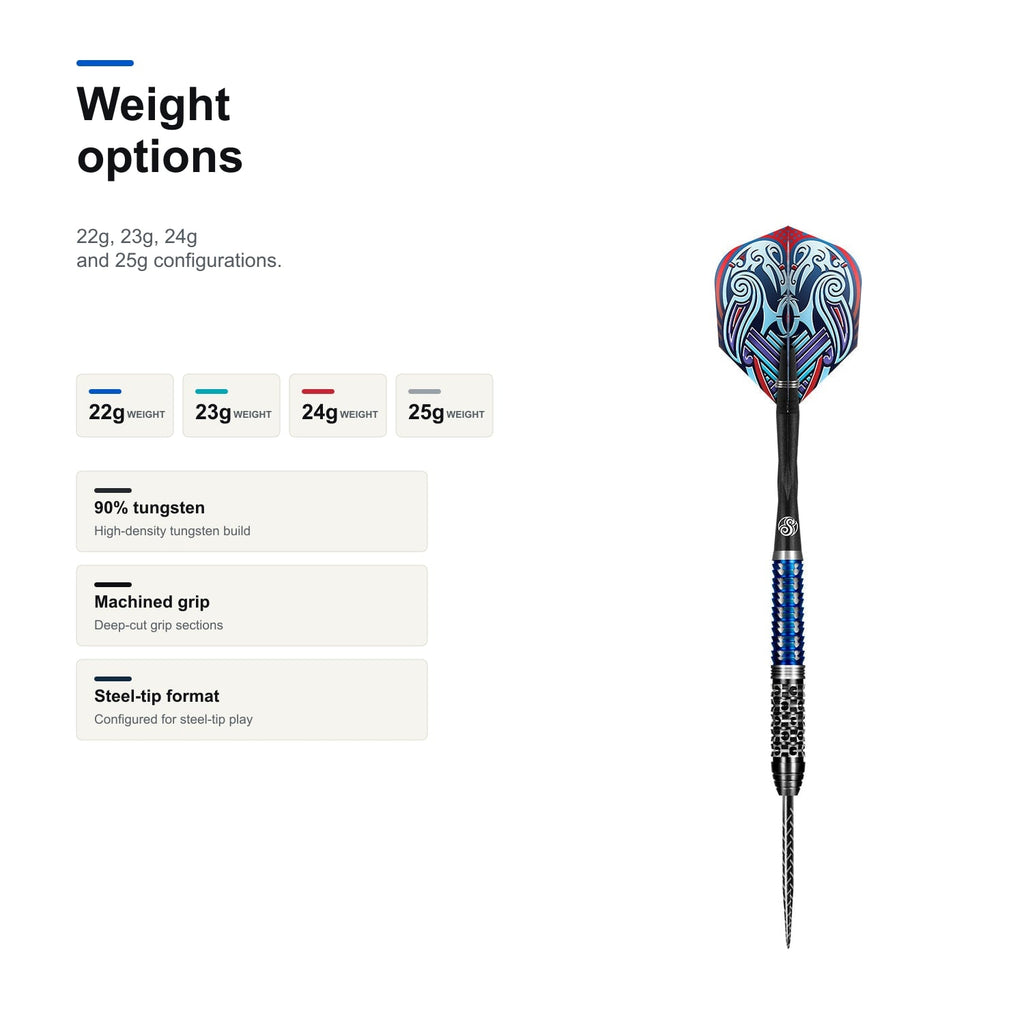 Shot Viking Raven 90% Steeltip darts weight options
