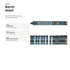 Target Adrian Lewis Black 90% Swiss black and blue barrel detail