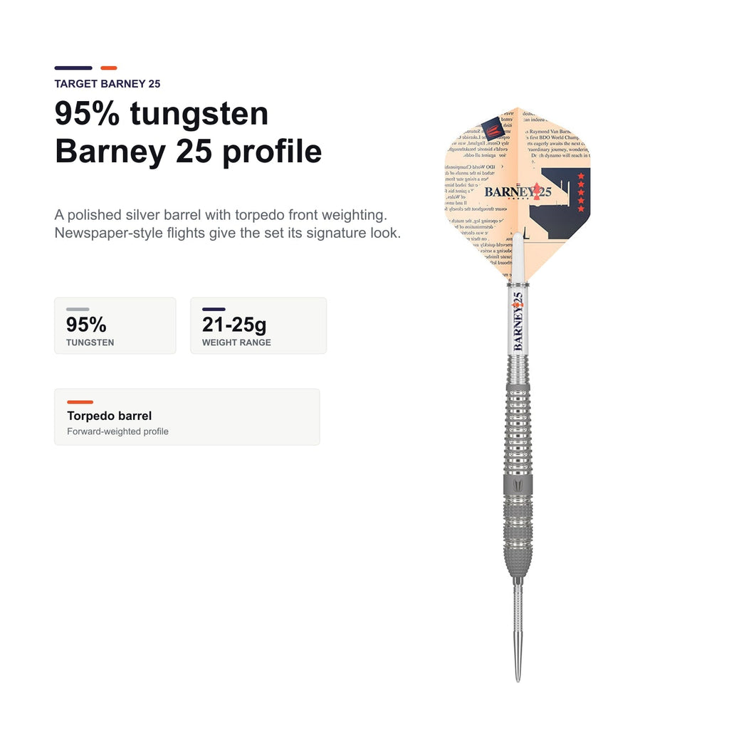 Target Raymond van Barneveld Barney 25 95% Swiss 95% tungsten profile