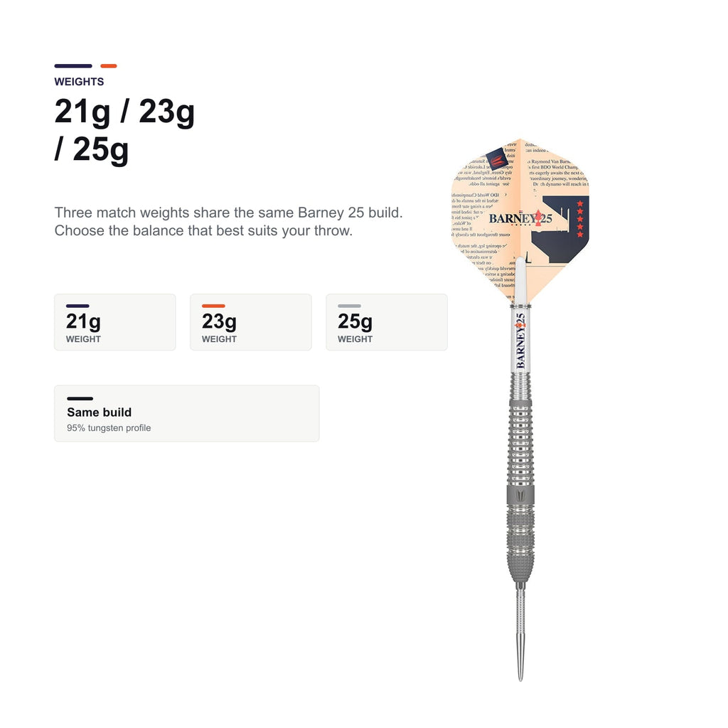 Target Raymond van Barneveld Barney 25 95% Swiss 21g 23g 25g match weights