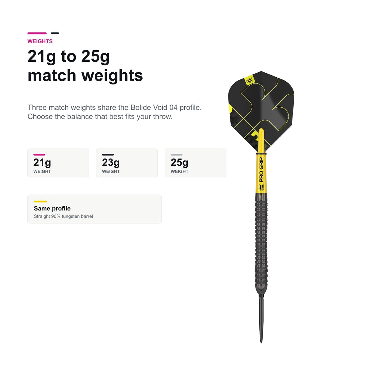 Target Bolide Void 04 90% SP 21g 23g 25g match weights