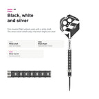 Target Chris Dobey Hollywood Action 90% Swiss Tip black white silver finish