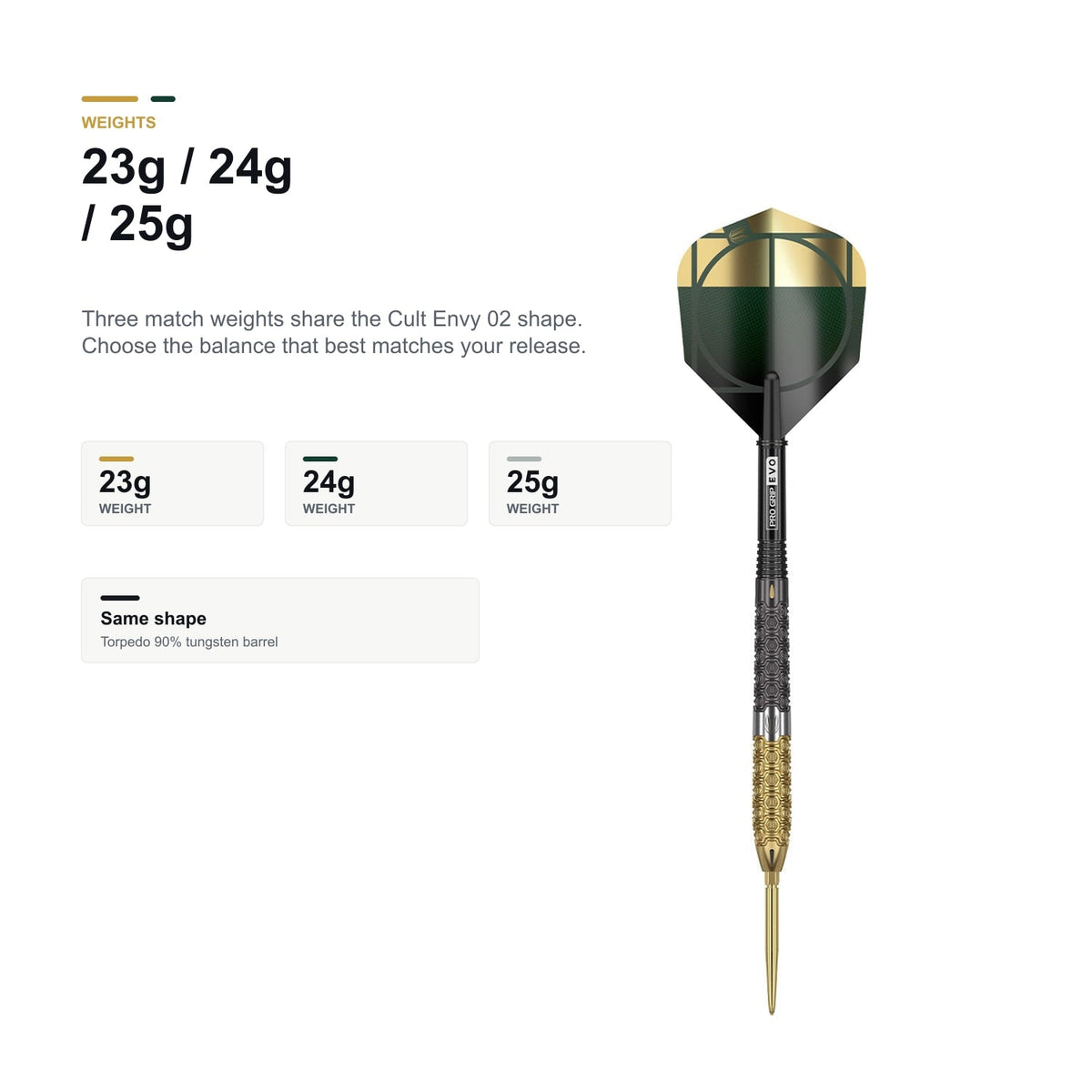 Target Cult Envy 02 90% SP 23g 24g 25g match weights