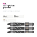 Target Dimitri Van den Bergh Echo 90% SP milled graphite grip detail